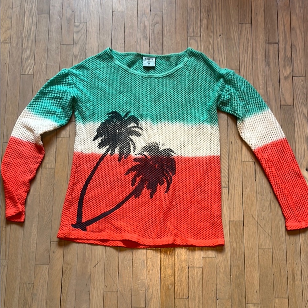 Spirit Sun Teal Mesh Top